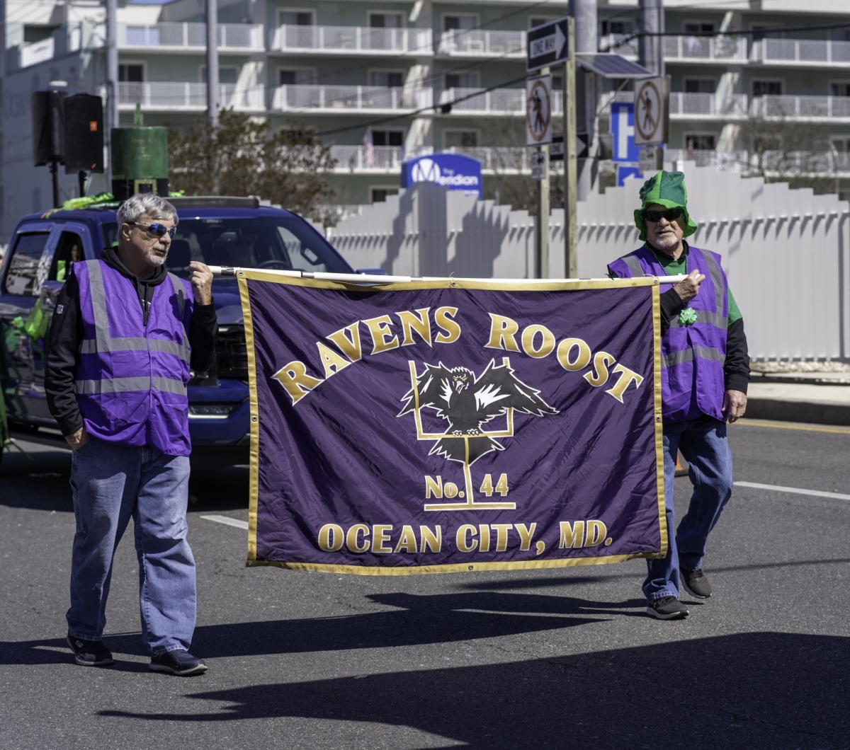 Ravens Roost banner in the parade