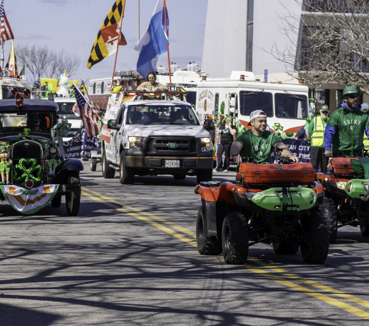 Beach patrol 4 wheelers in the St. Patrick's Day parade